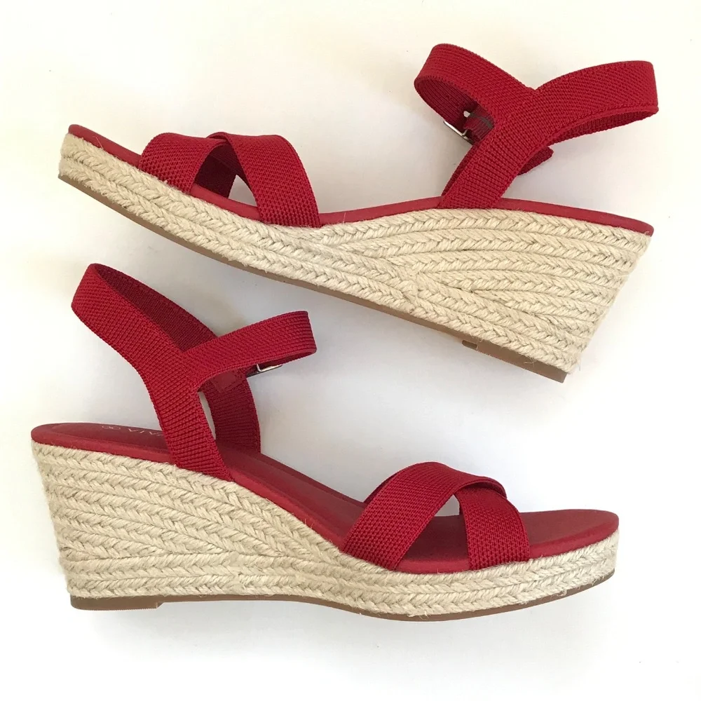 VIVAIA Wedge Sandals Espadrille Sally Sandals Red Women’s Size 9.5